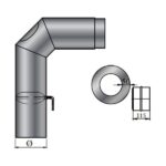 ΣΕΤ Καμινάδας μαύρη με Γωνιά 90ο Φ150 x 600 mm