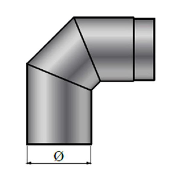 Καμινάδα Γωνιά 90ο Φ120 mm