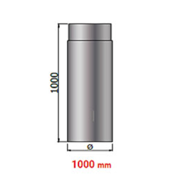 Καμινάδα γκρι Φ180 x 1000 mm